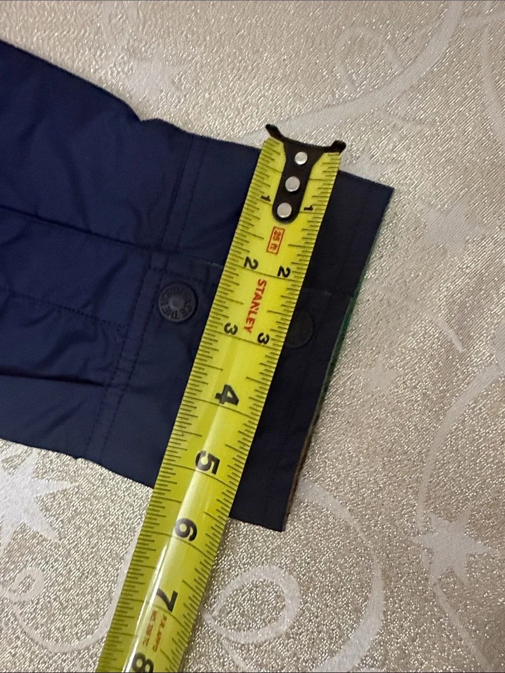 The North Face Men’s Navy Windbreaker Coach Jacket with Green Trim rever Size L